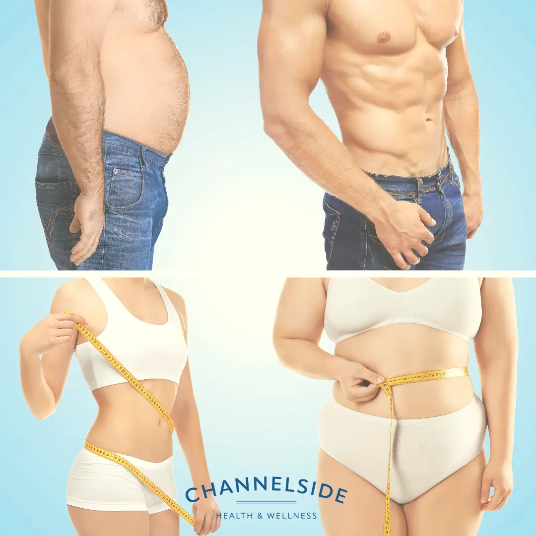 a women and a man with successful weight management with Glp 1 medications.