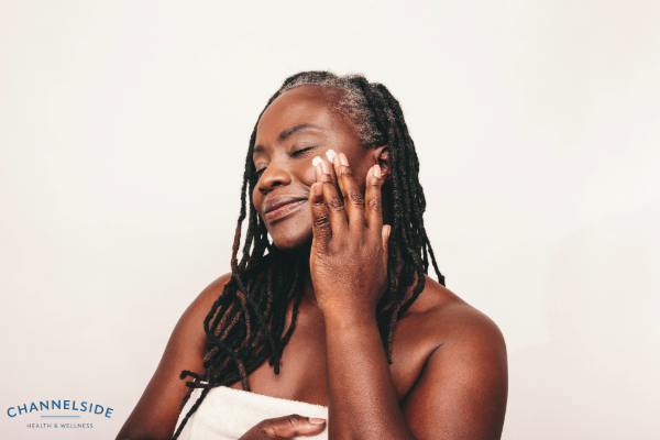 woman with smoother skin from DMAE skin tightening cream.
